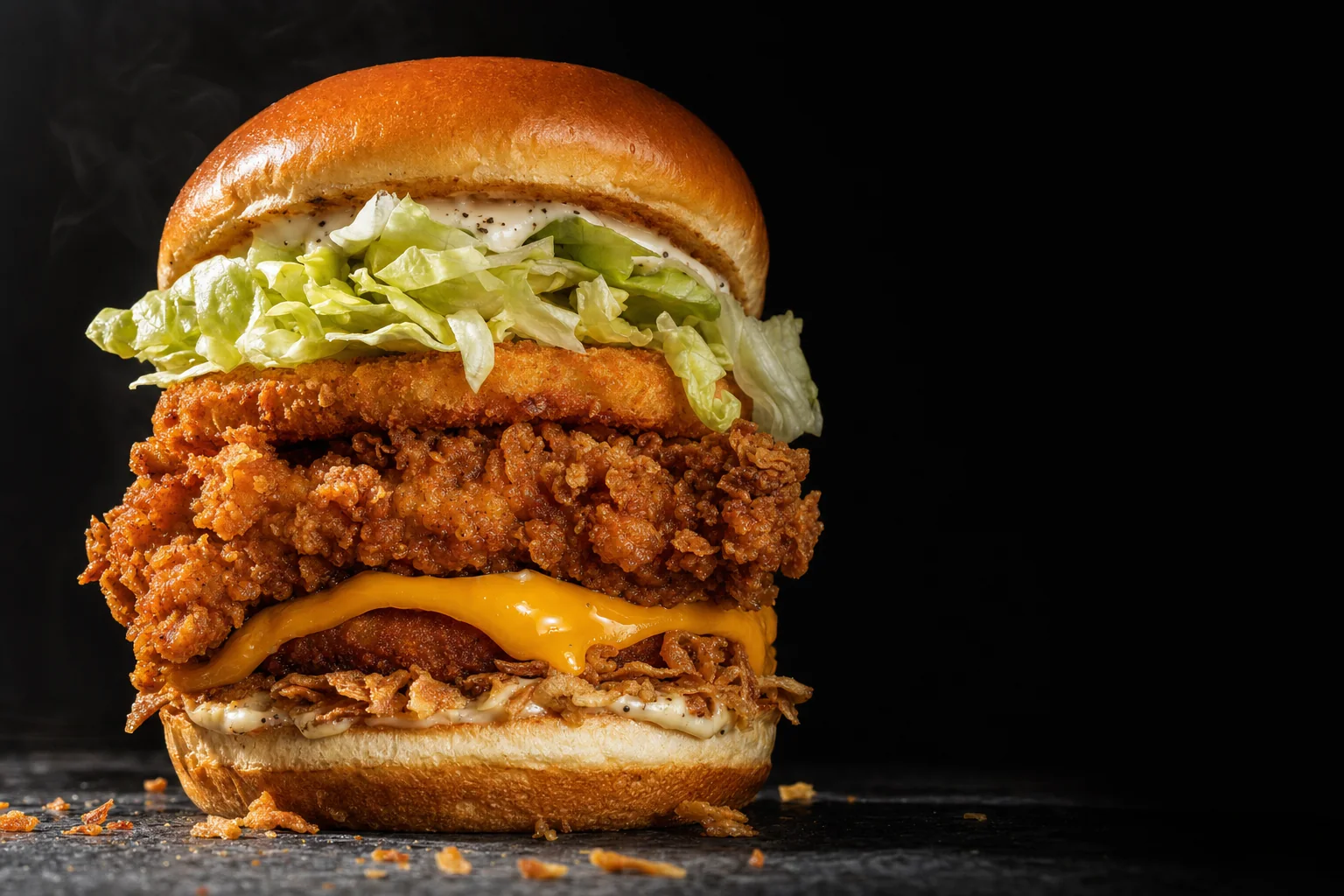 Crispy chicken burger